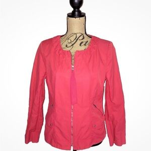 Elie Tahari Utility Jacket with Zipper Closure Coral Pink